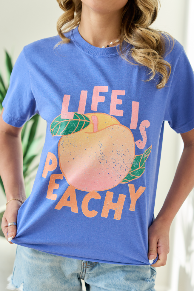 Life Is Peachy Blue Graphic Tee