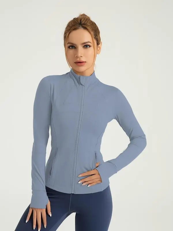 Women's Long Sleeve Stand Collar Sports Outerwear