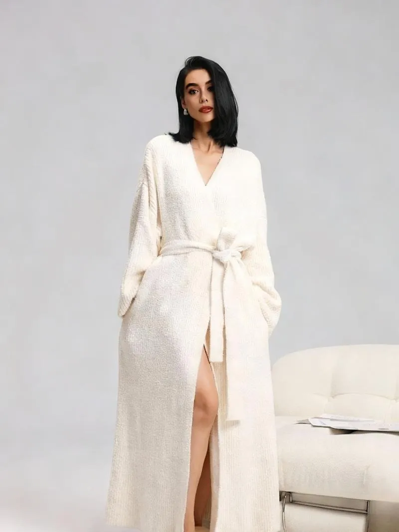 Women's Double-Sided Fleece Robe|Thickened Long Plush Loungewear