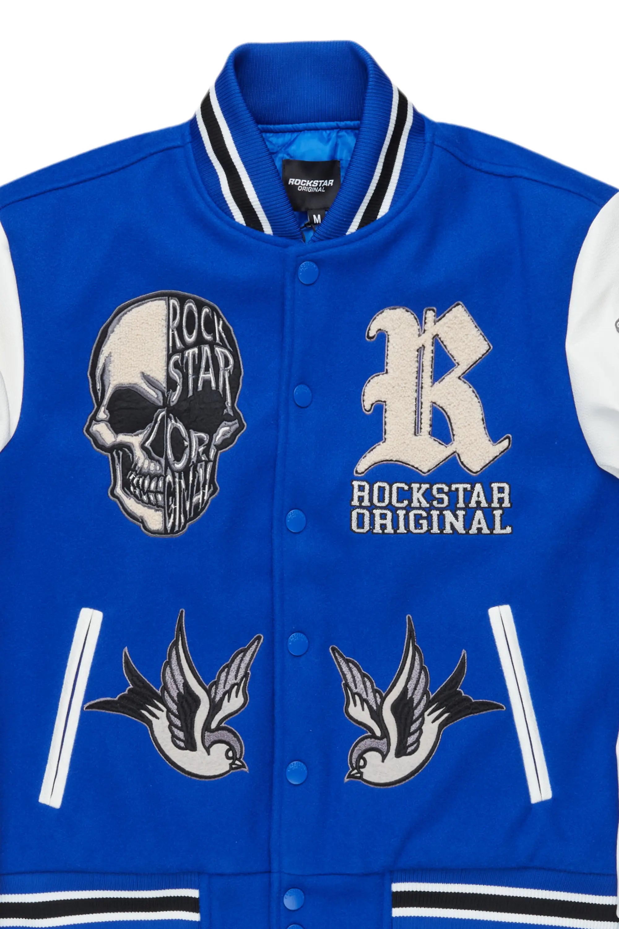 Nikkeda Royal Blue Oversized Varsity Jacket