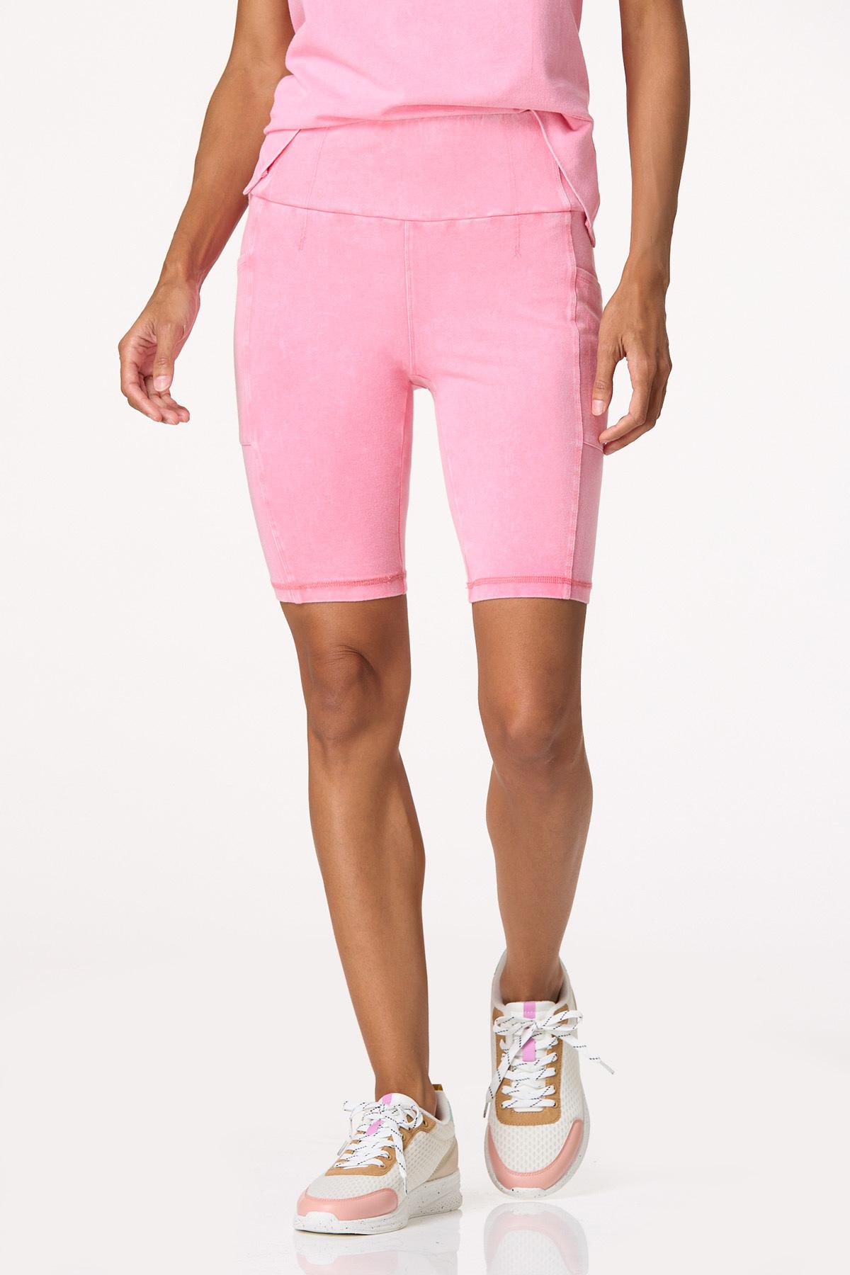 Washed Pink Biker Shorts