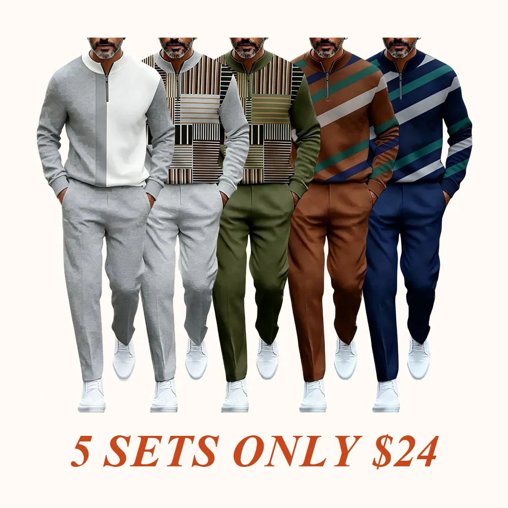 Fashionable men's color spliced sportswear series
