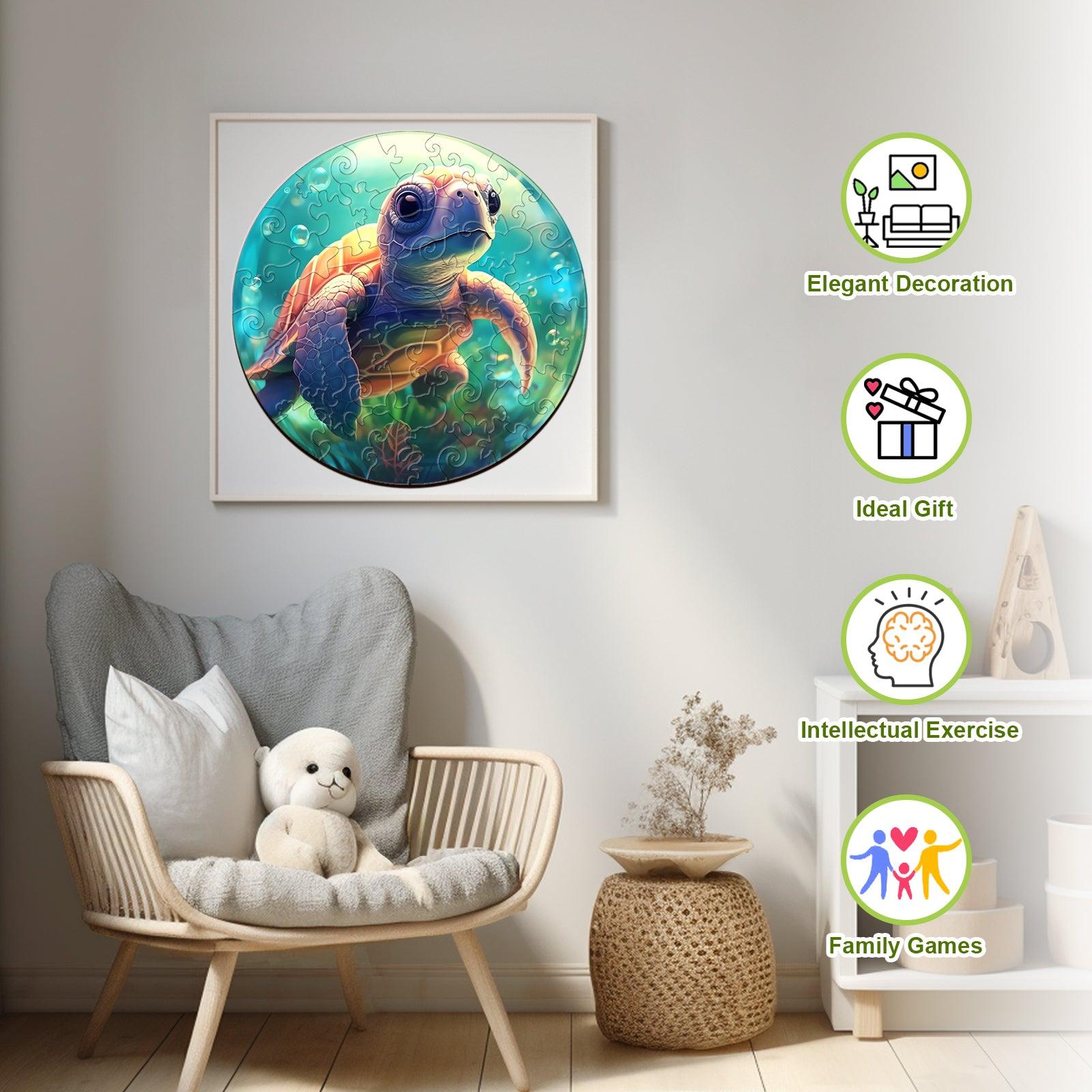 Cute Turtle Children's Wooden Jigsaw Puzzle