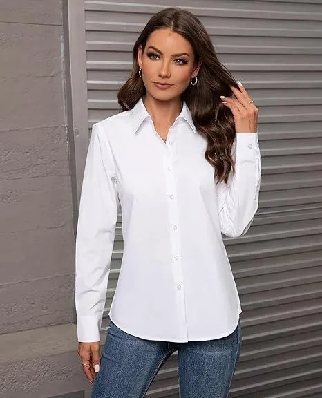 Button Down Shirts for Women Classic Fit Dress Shirt