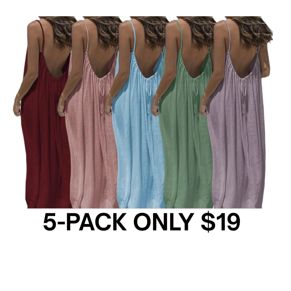 🔥Last Day 95% OFF🔥Women's Solid Color Cami Lounge Dress