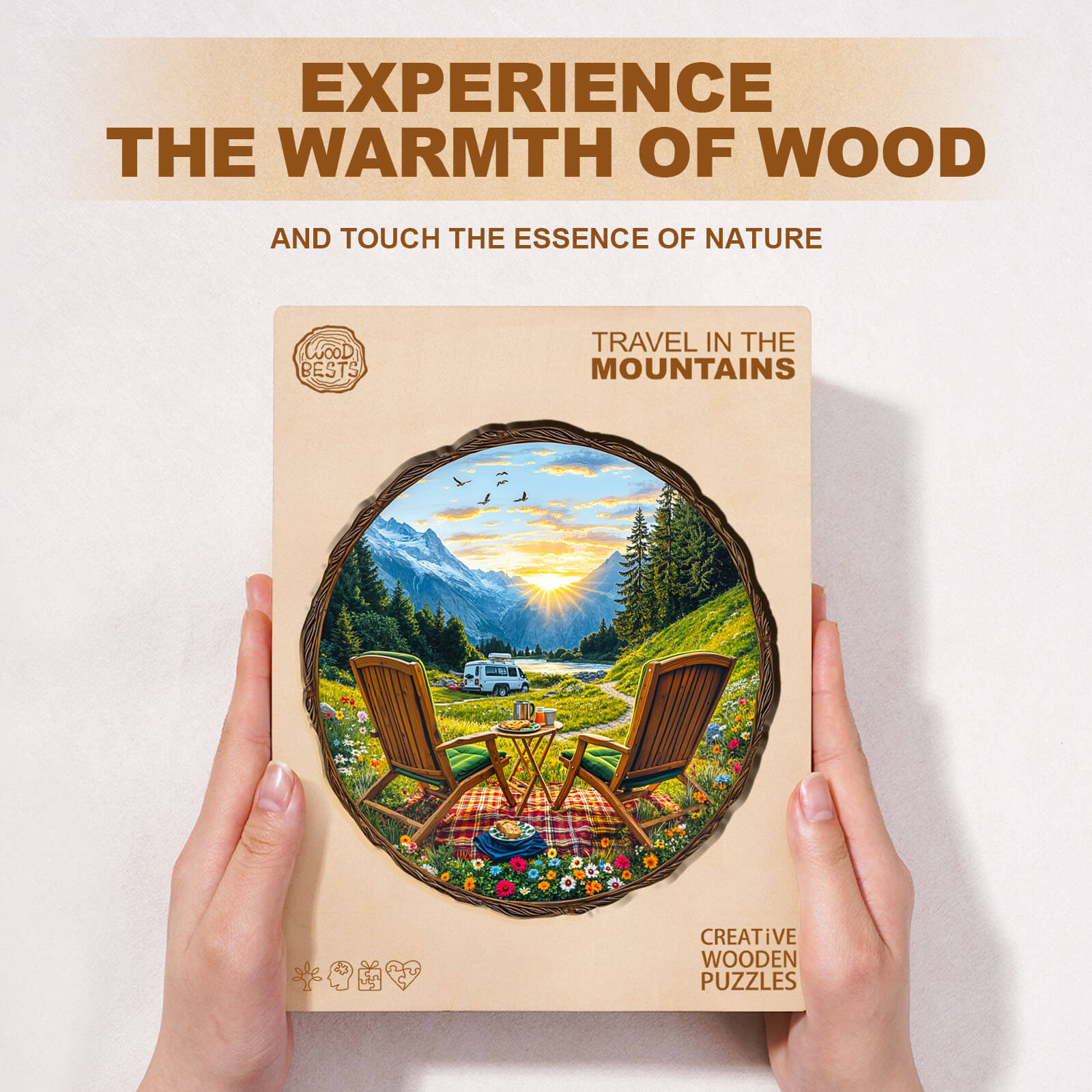Travel in the mountains Wooden Jigsaw Puzzle