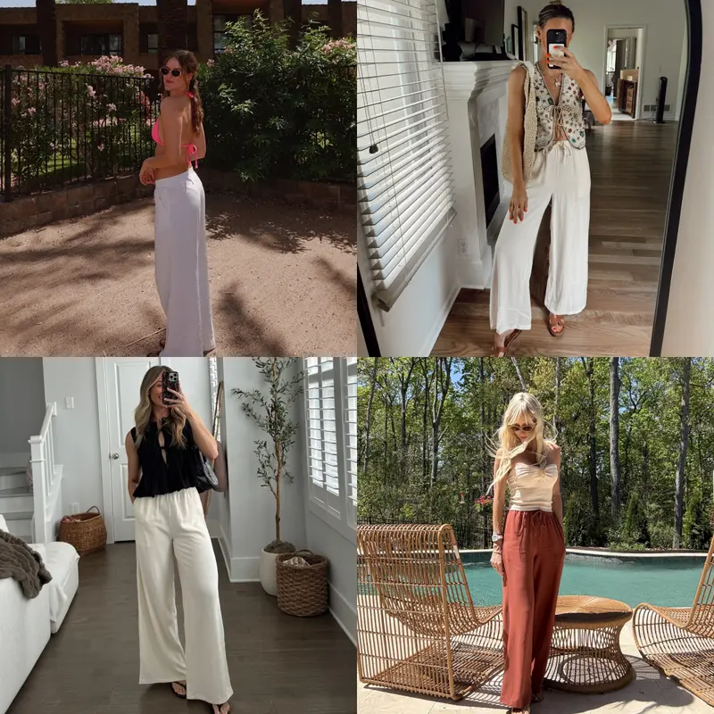 Mother's Day Sale💕2026 Palazzo Pants for Women -Beach to Street Wide Leg + Pockets