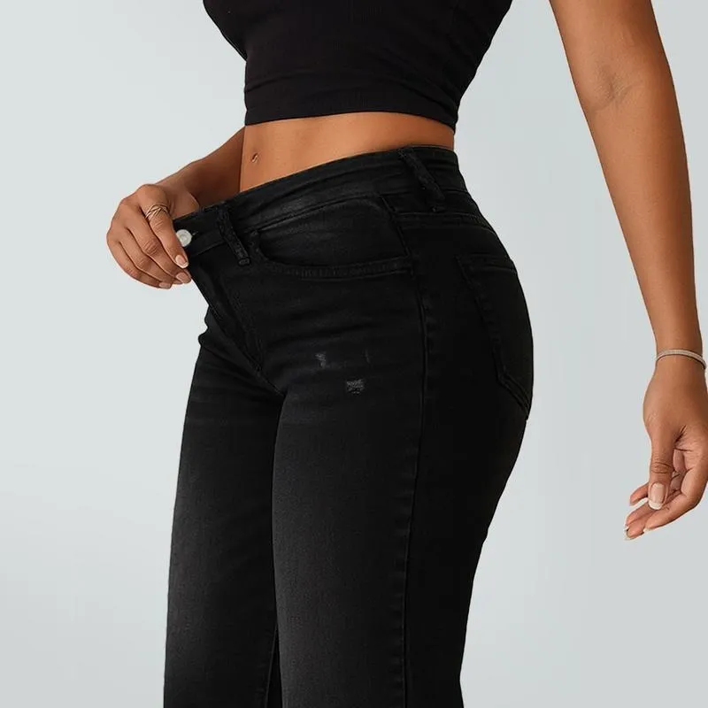 Jeans for Women Mid-Low Rise Stretch Baggy