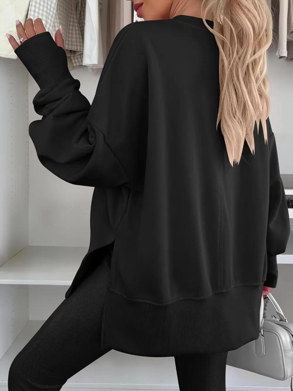 Women Oversized Sweatshirts Thumbhole Long Sleeve Hoodies Shirts