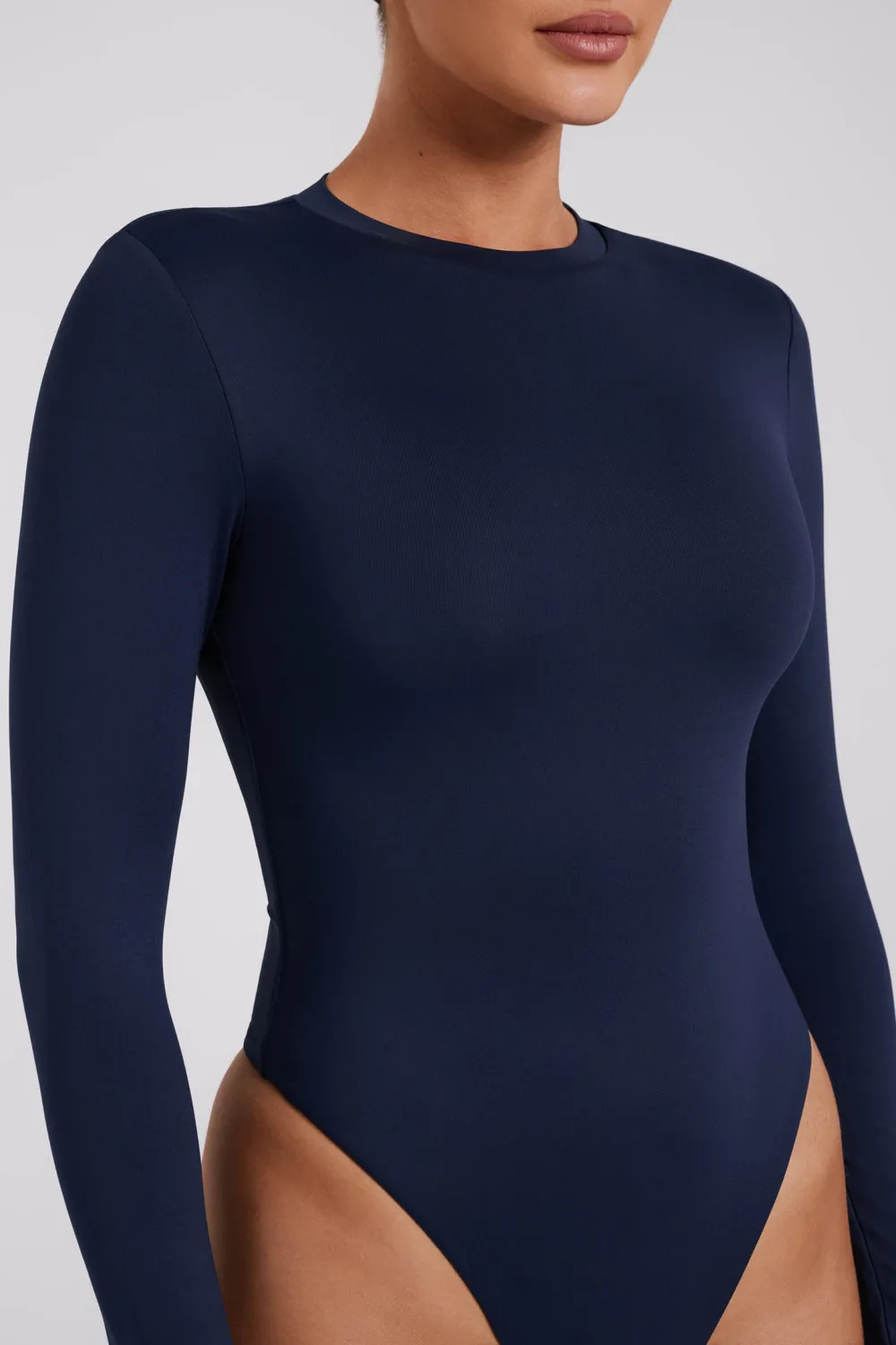 Casual Style Long Sleeve Crew Neck Bodysuit