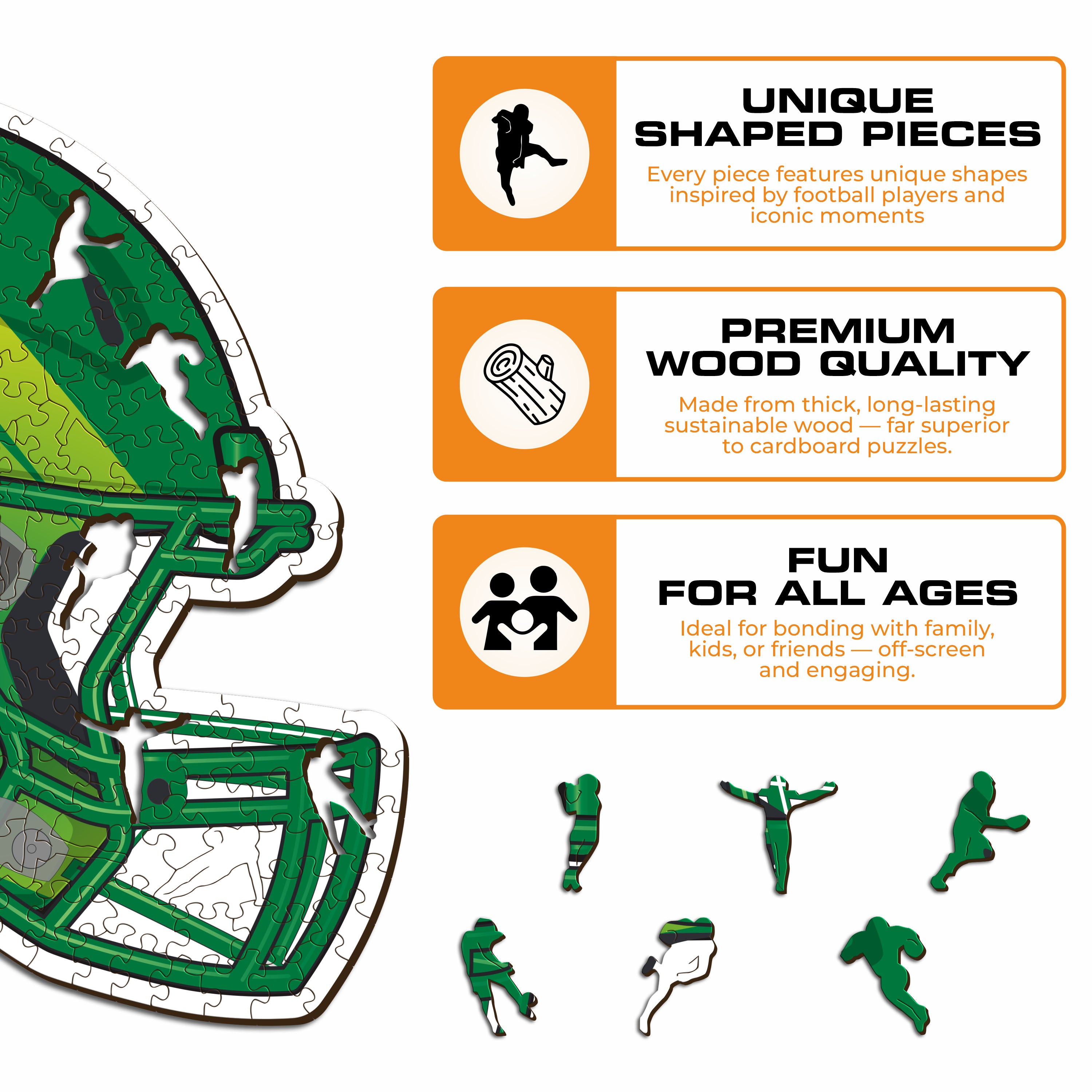 University of Oregon Helmet - Wooden Puzzle