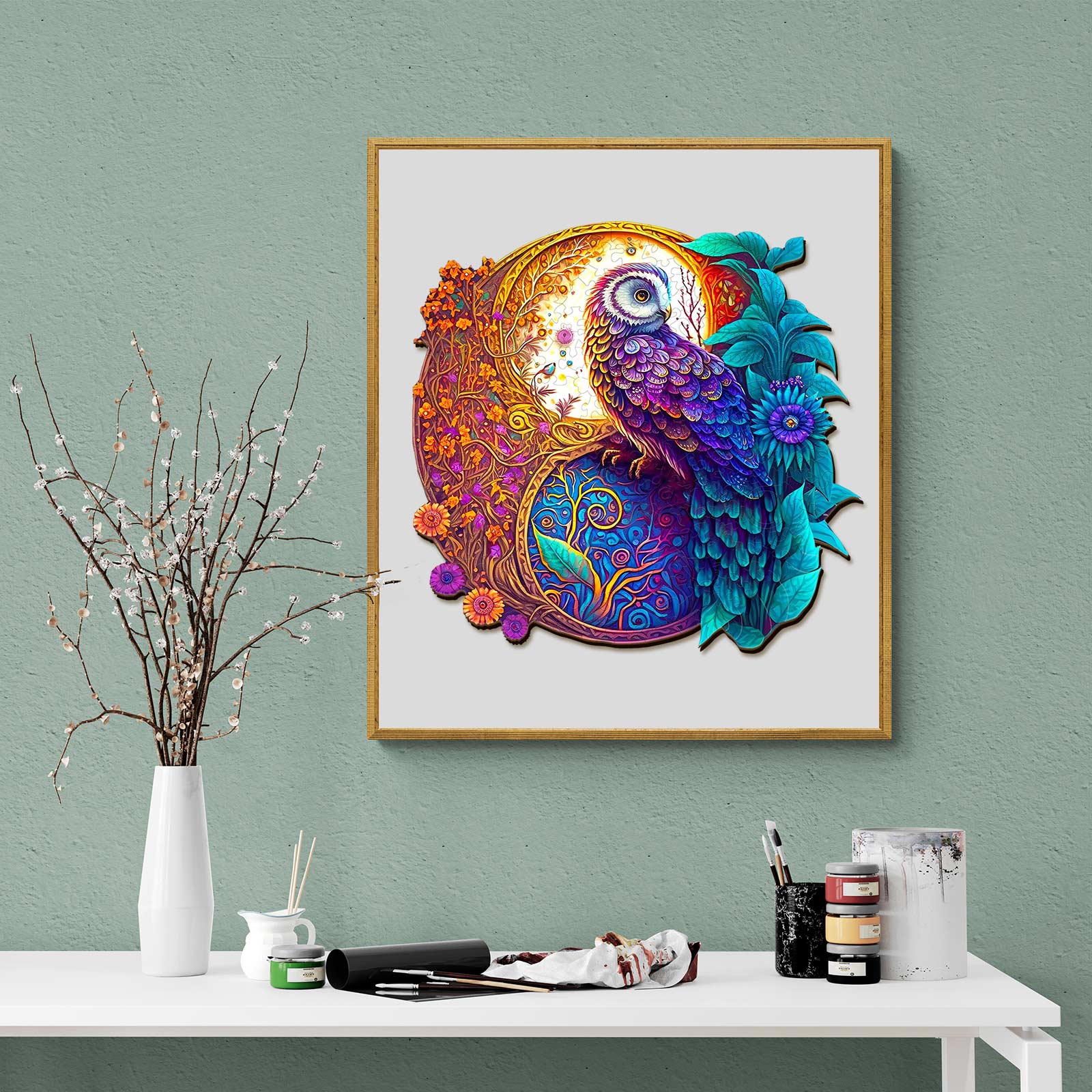 Yin Yang Owl 1 Wooden Jigsaw Puzzle