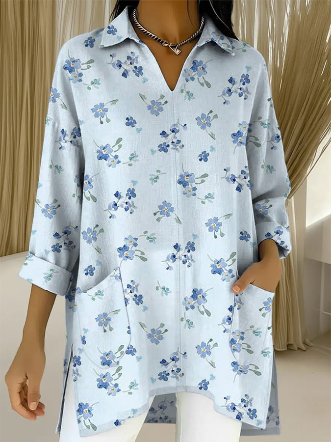 Women's Elegant Floral Decorative Pattern  Shirt