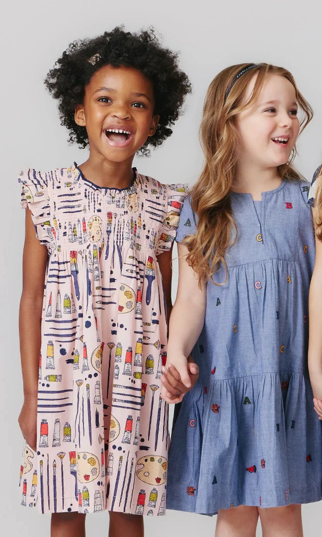 Girl's Adele Dress Varsity Embroidery