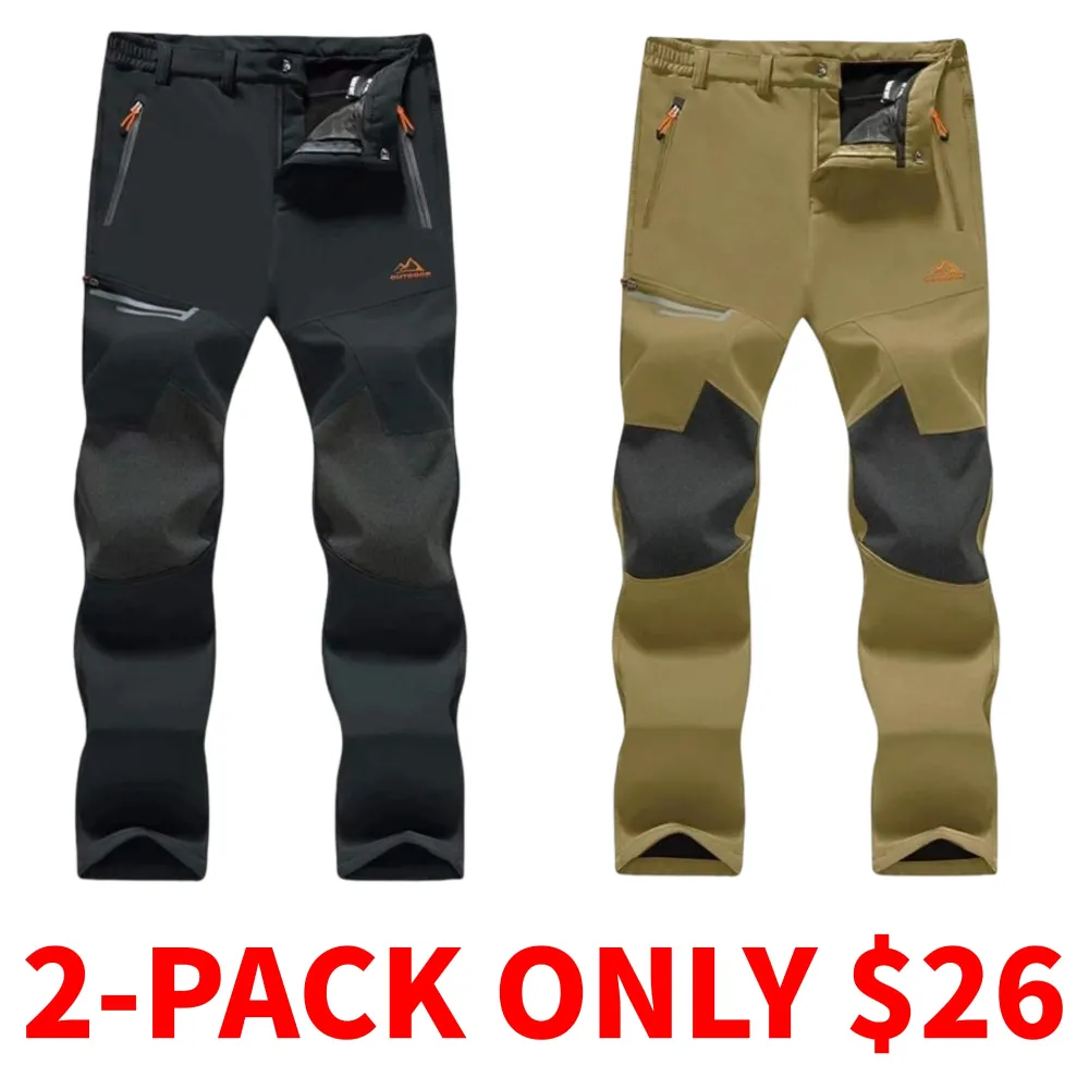 Men's winter fleece-lined ski pants