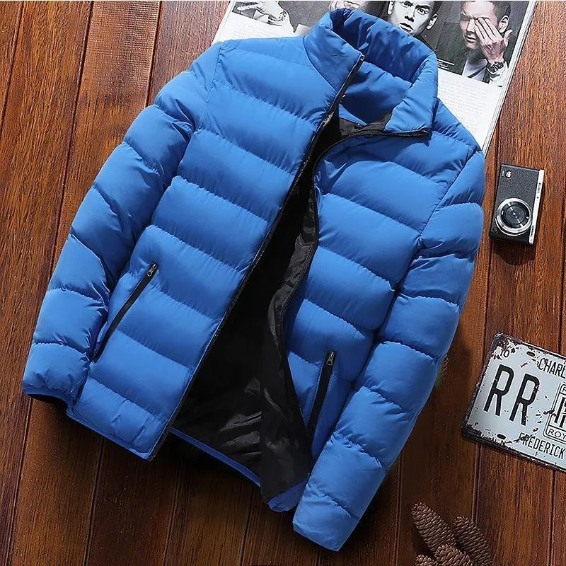 Autumn Winter Thickened Sports Cotton Jacket Men Stand Collar Cardigan Outdoor Cotton Coat