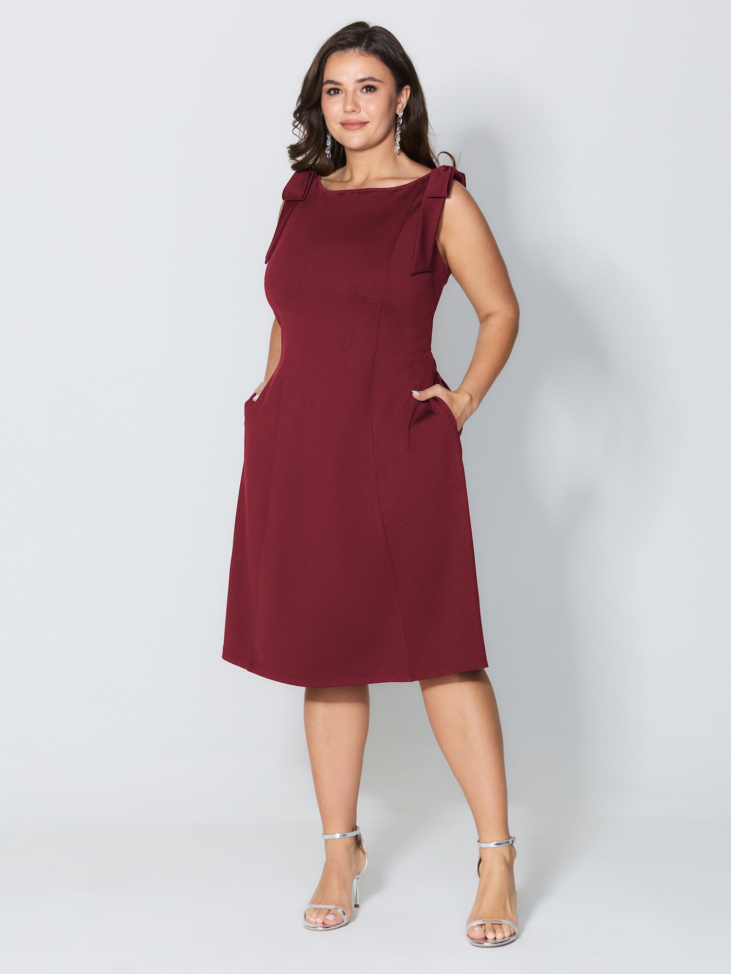 Shoulder Tie Sculpting Bodice Mini Dress