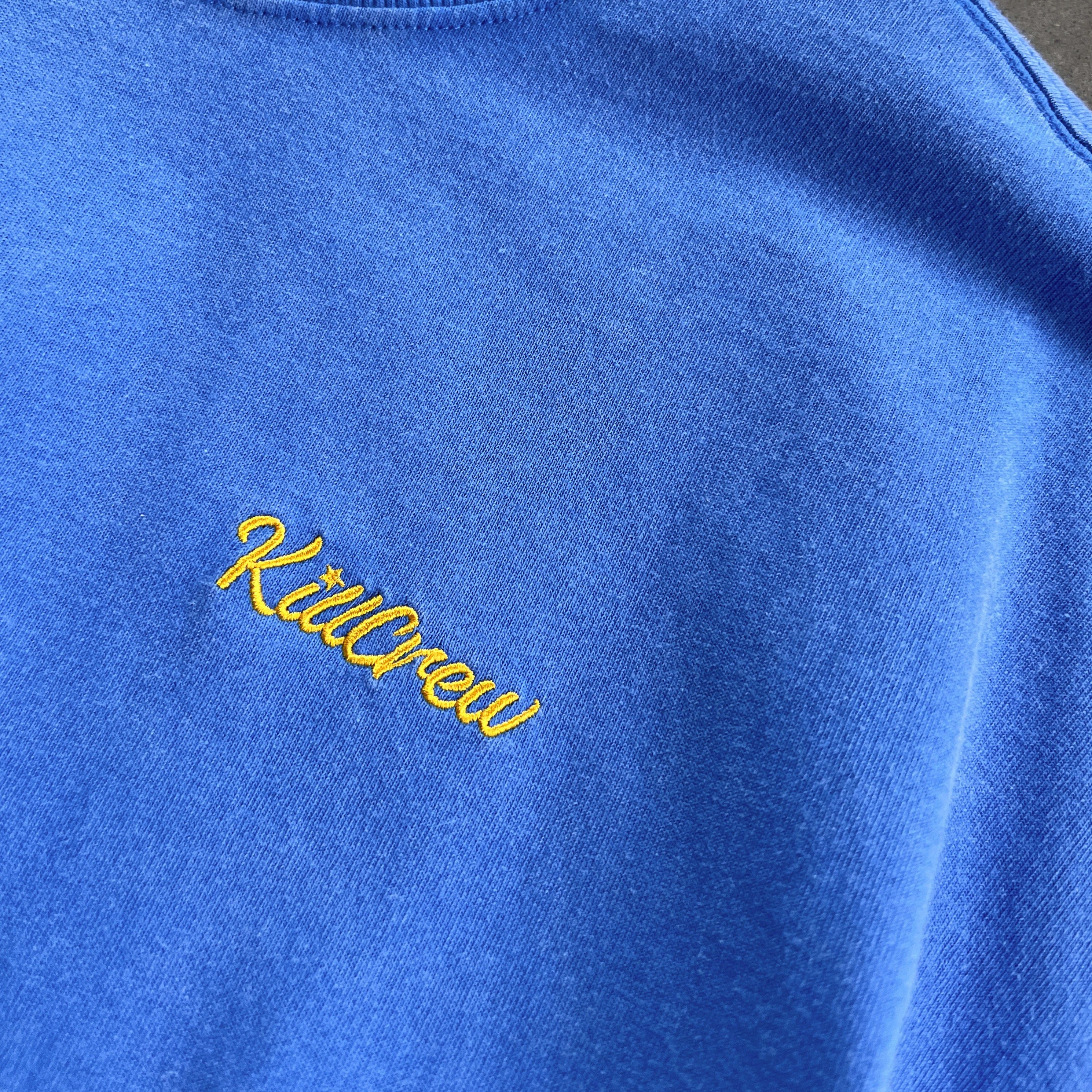 RELAXED FIT LUX SCRIPT T-SHIRT - BLUE / YELLOW