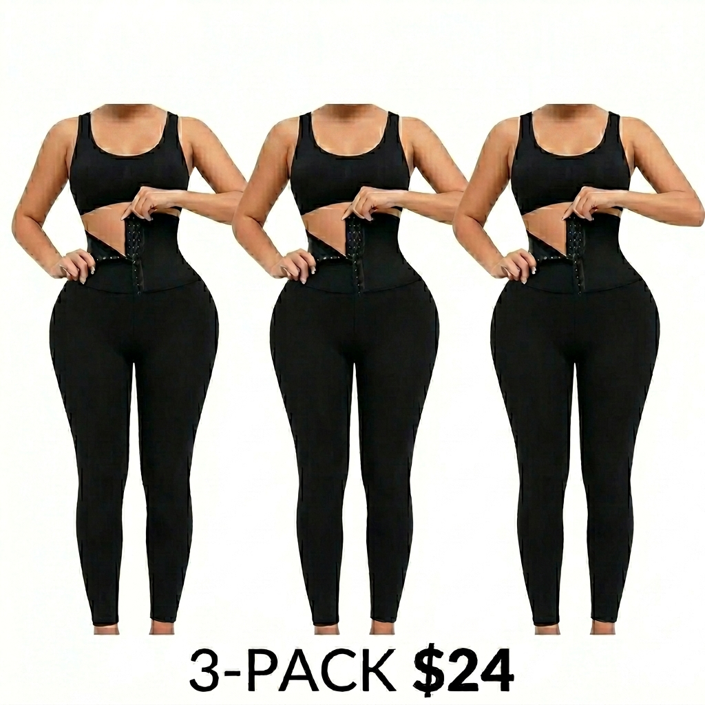 Women's fitness pants with a corset, buttons to flatten the stomach