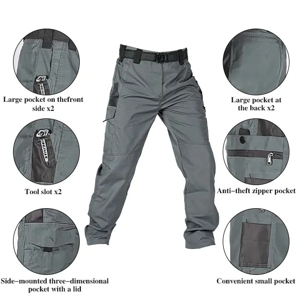 Men's Solid Color Tactical Work Pants