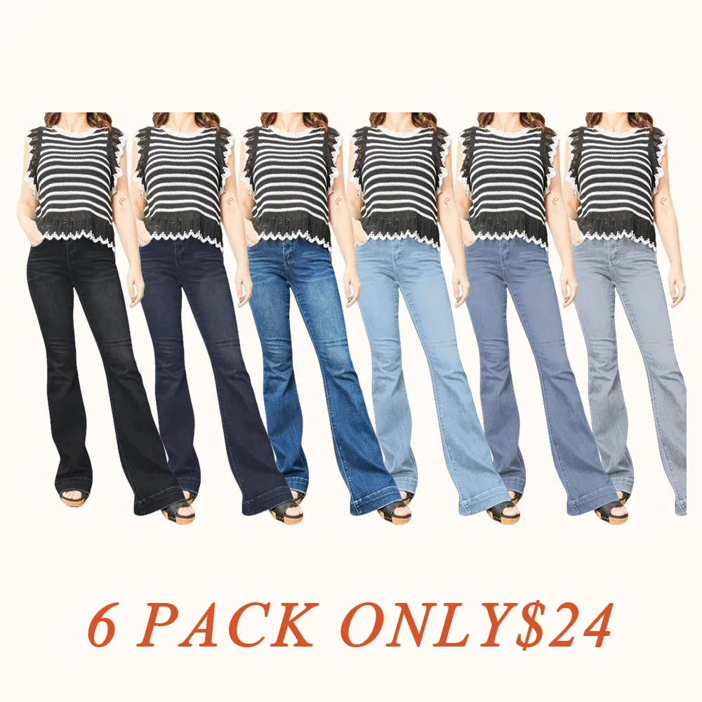 Mid-Rise Tummy Control Flare Denim Fit Jean Womenswear Bottom