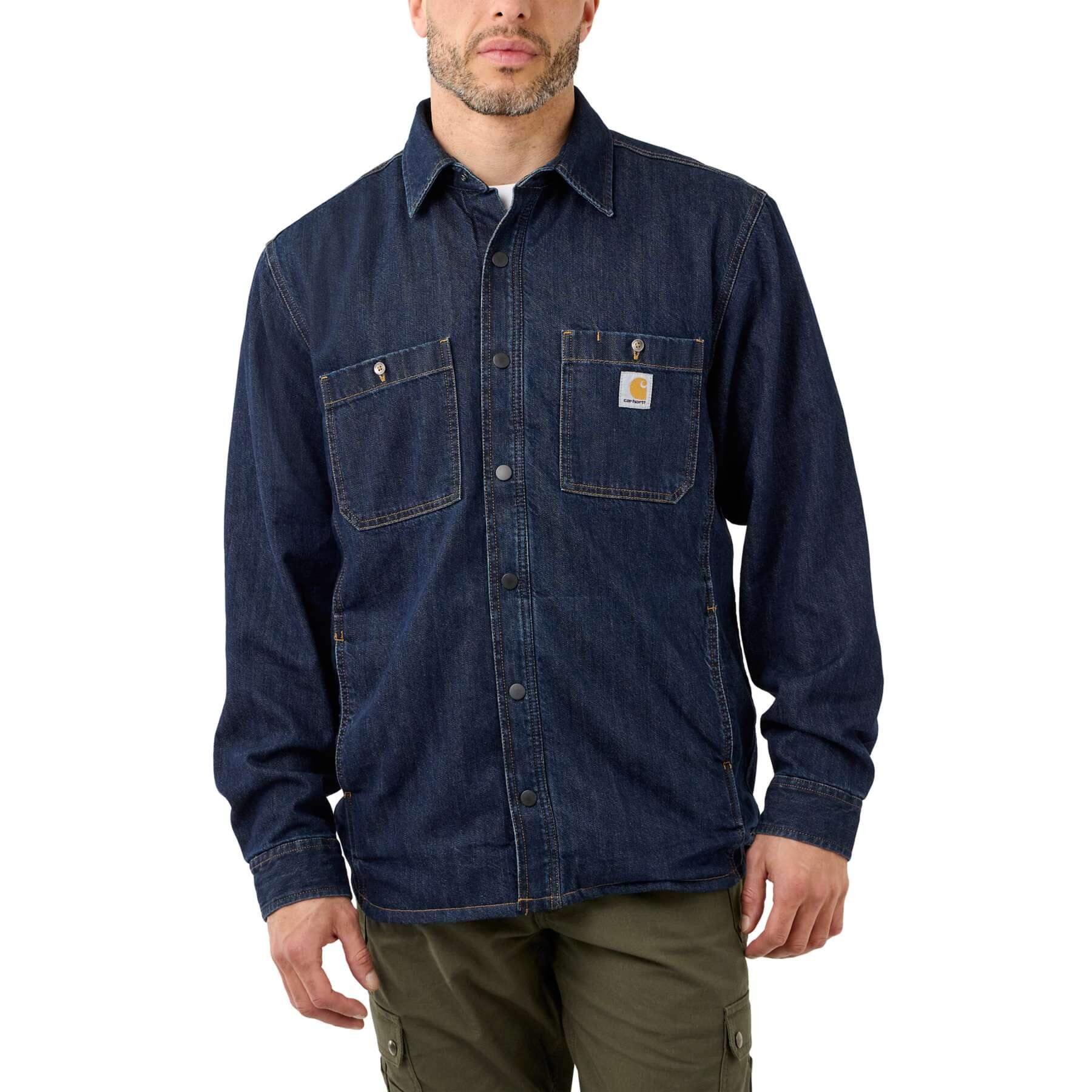 CHT Denim Fleece-Lined Snap-Front Relaxed fit Shirt 105605