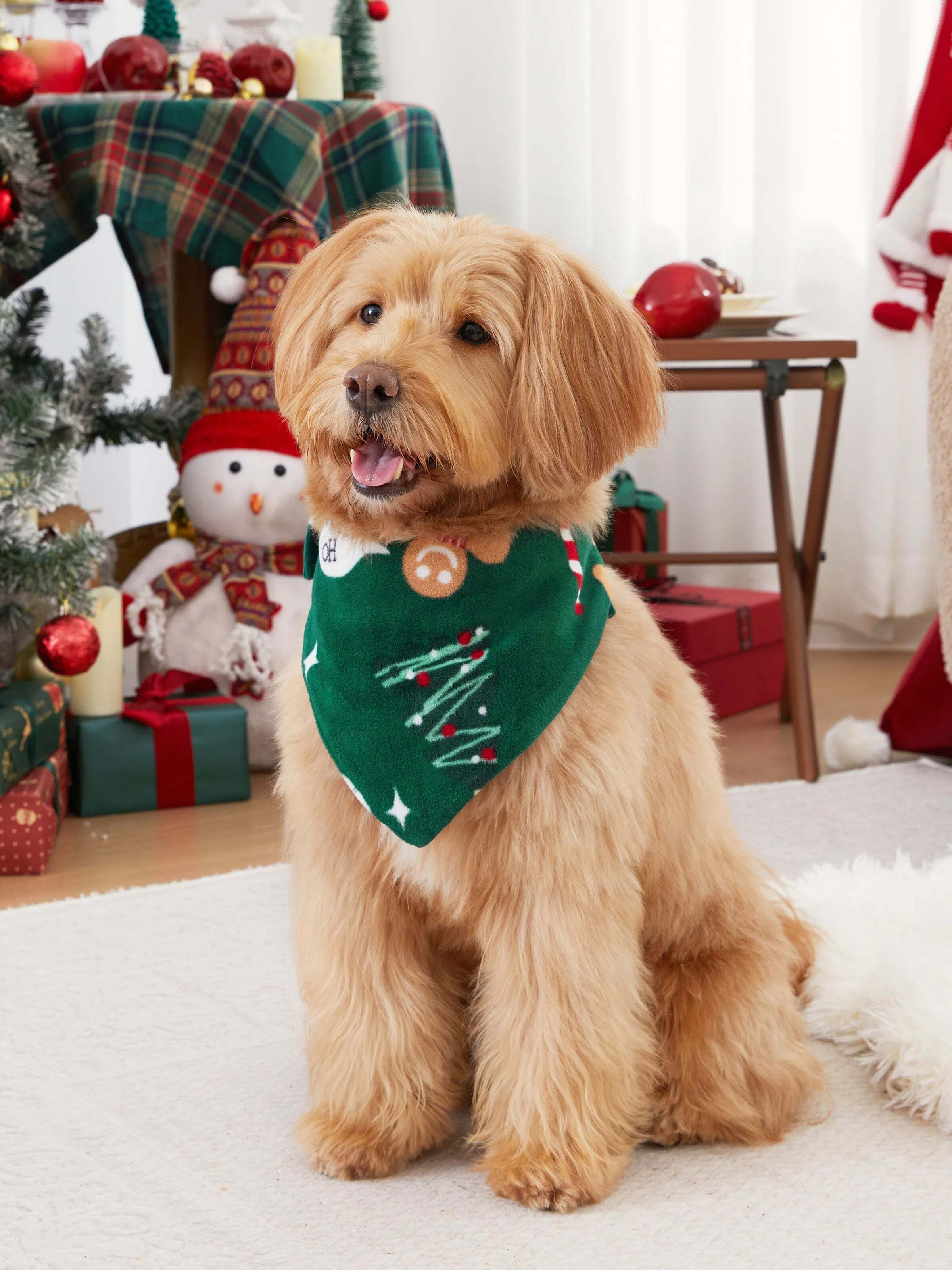 Christmas Pajamas Family Matching Fleece Gingerbread Man Long Sleeves Pajamas Sets with Christmas Socks Dark Green