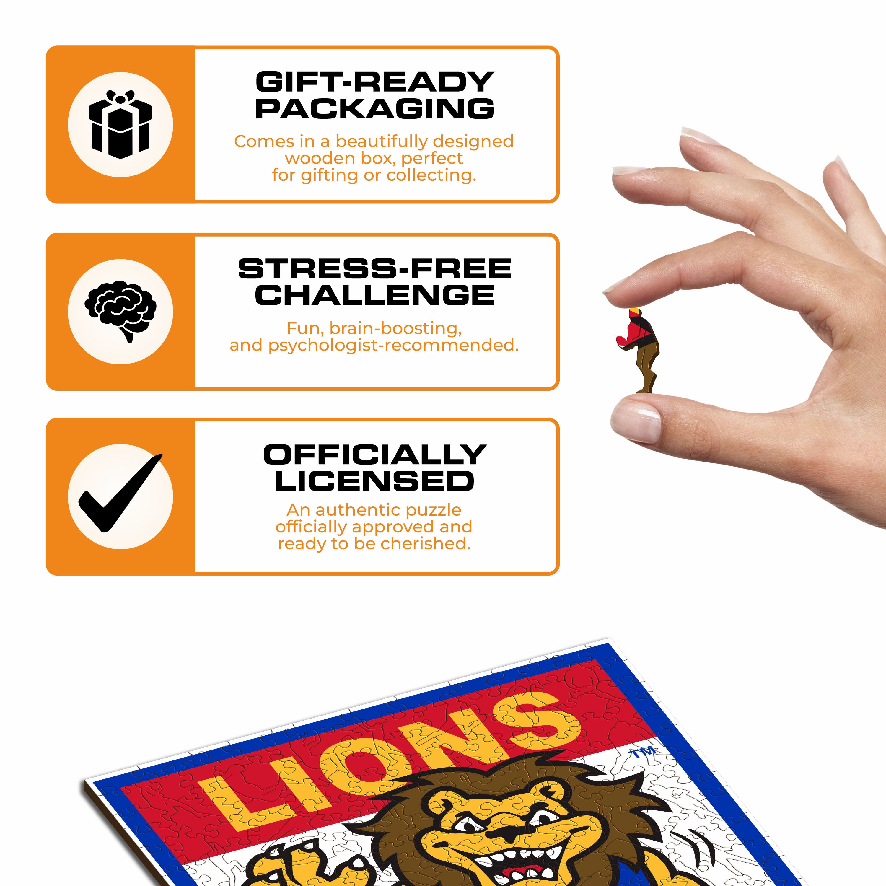 Brisbane Lions Retro Mascot - Wooden Puzzle