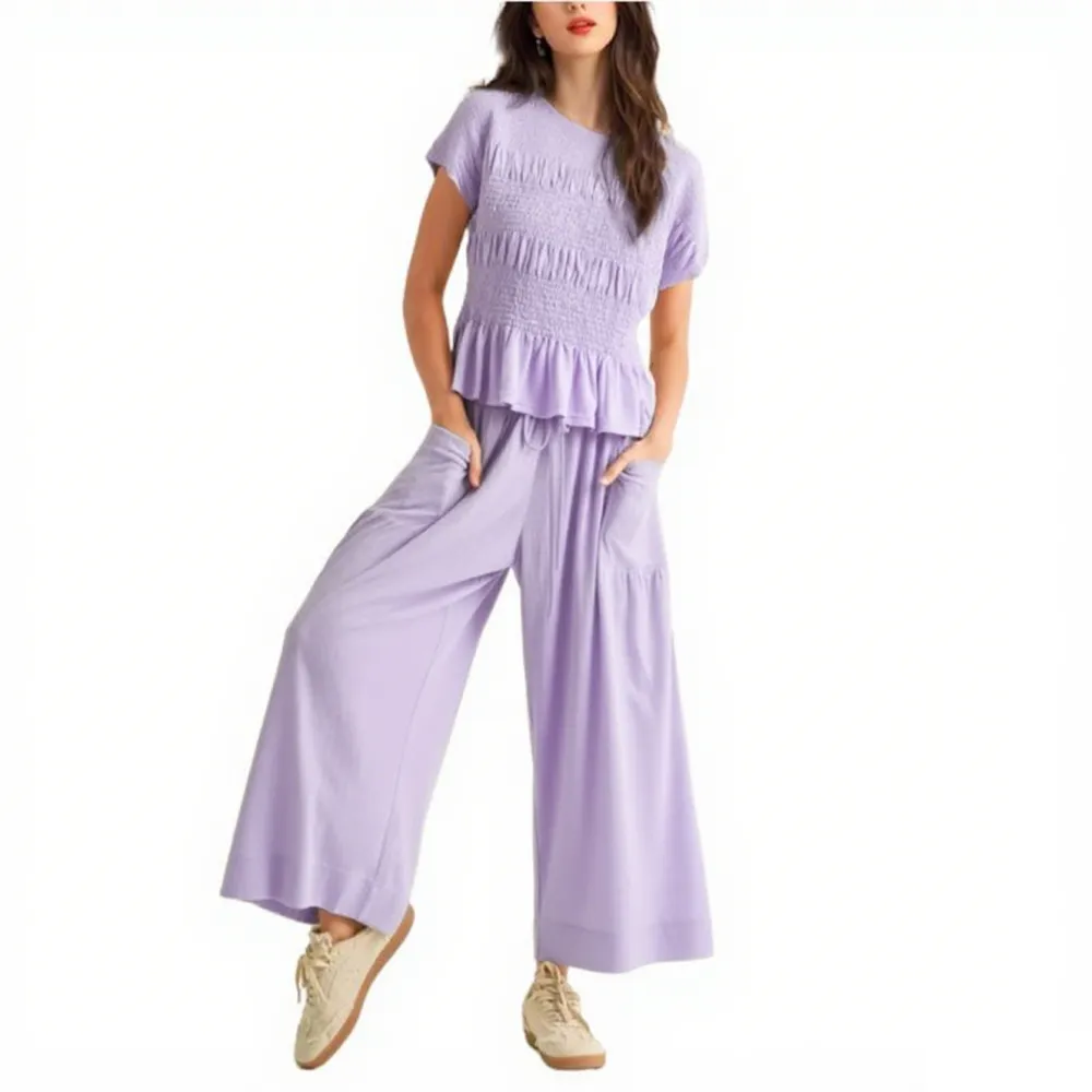 Women's Casual Pocket Two-Piece Set