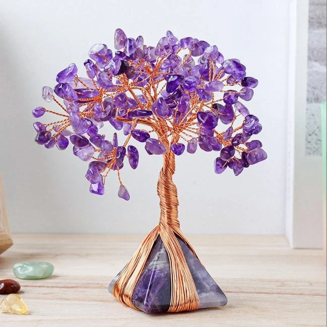 Twisted Wire and Crystal Gemstone Tree