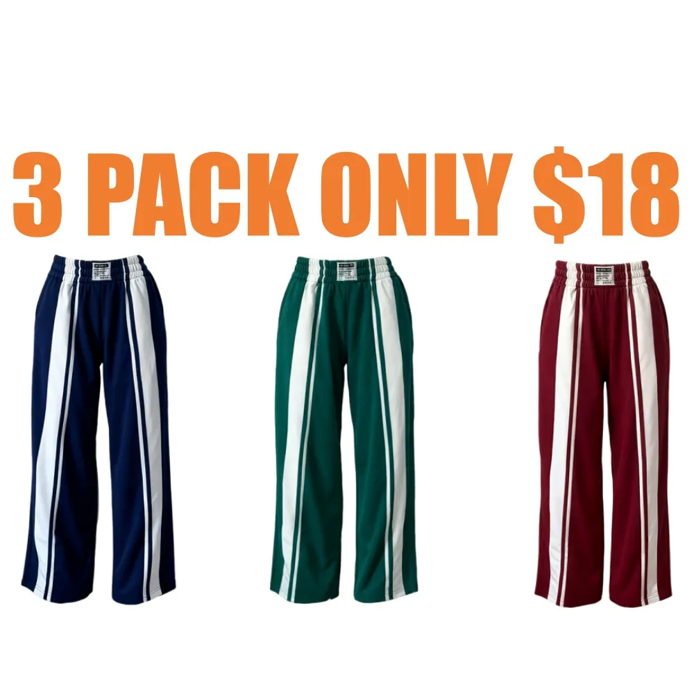 Woman Stripe Wide Leg SweatPants