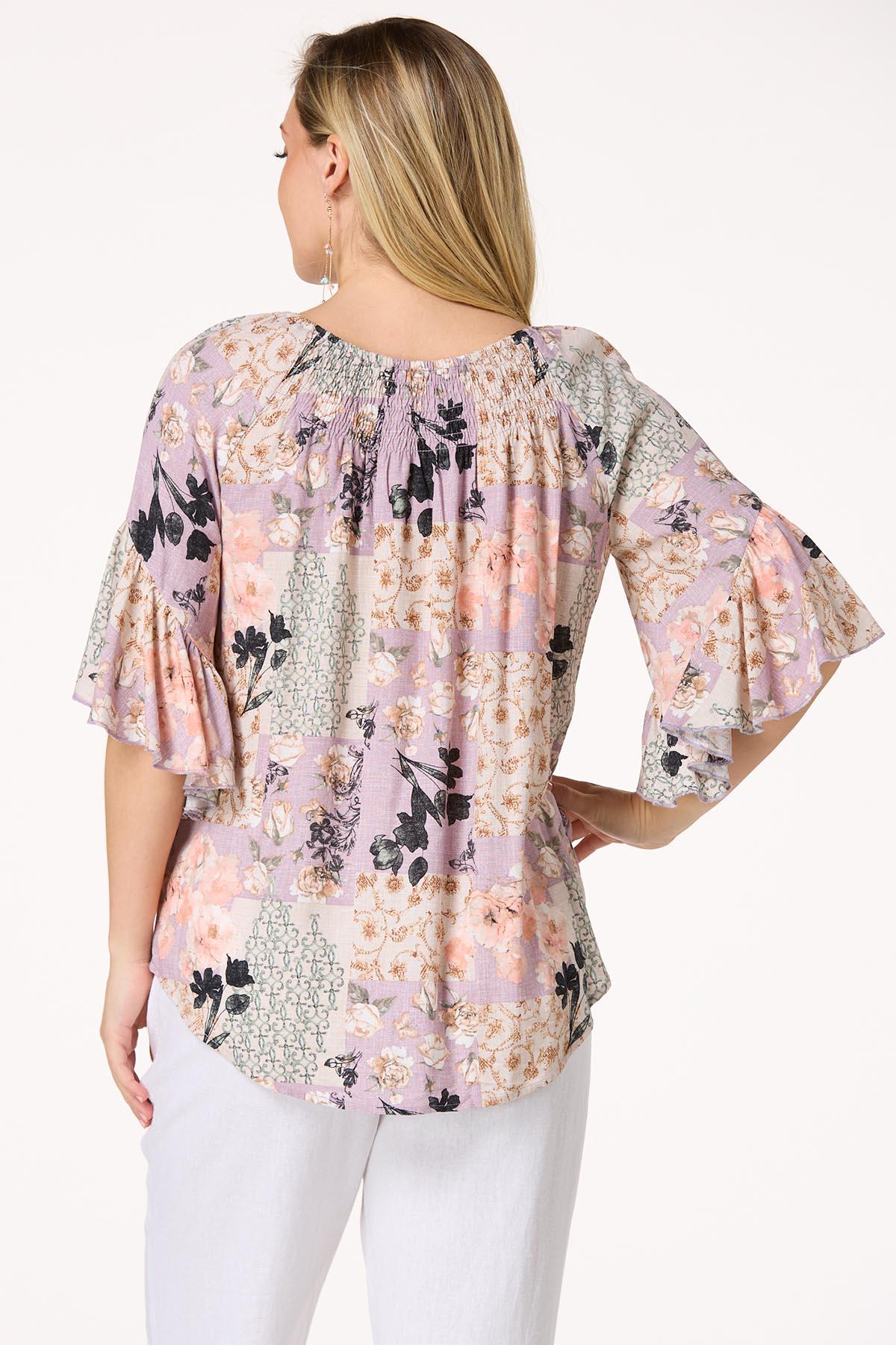 Smocked Petal Patchwork Top