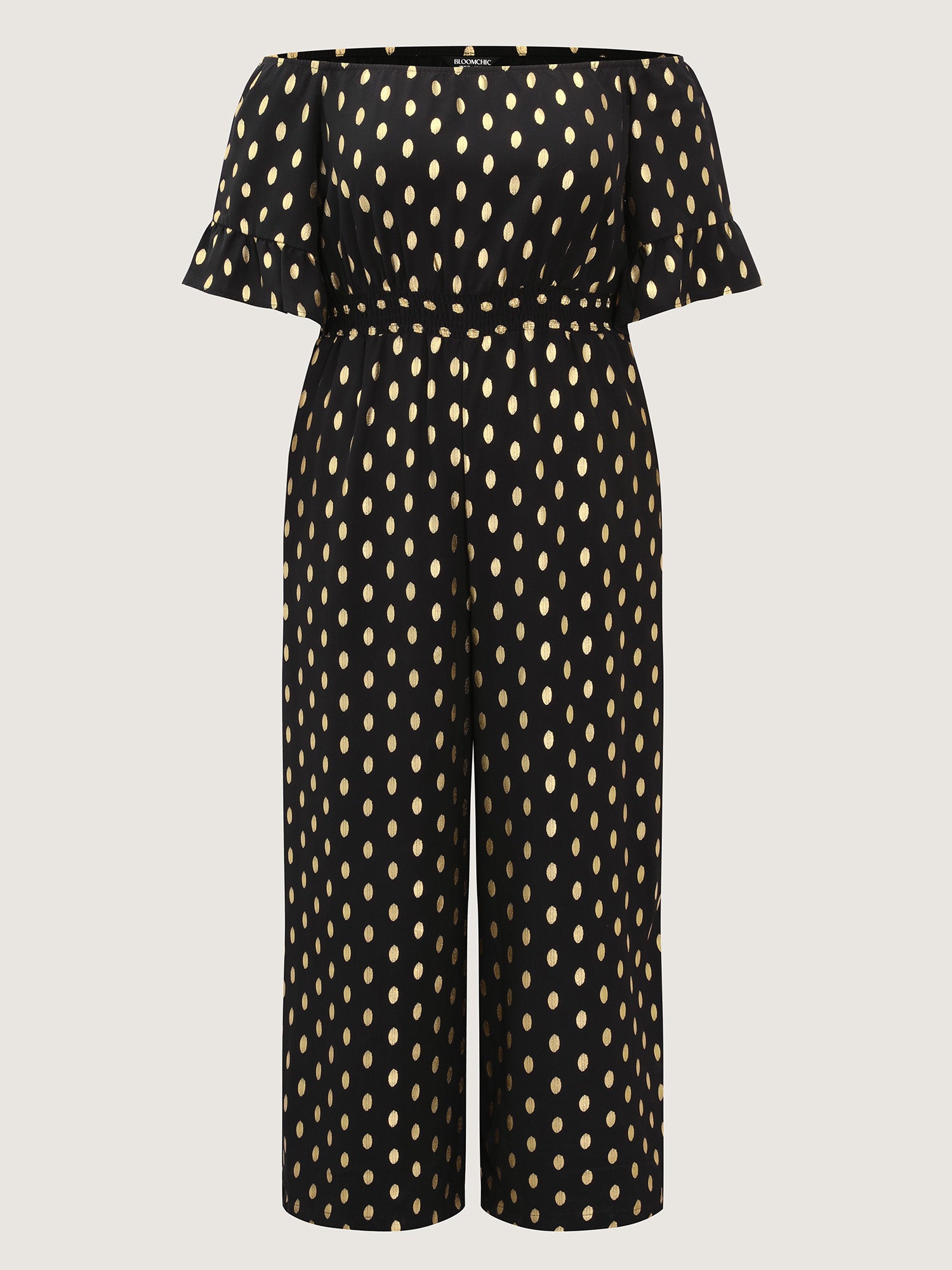 Glitter Polka Dots Off-Shoulder Jumpsuit