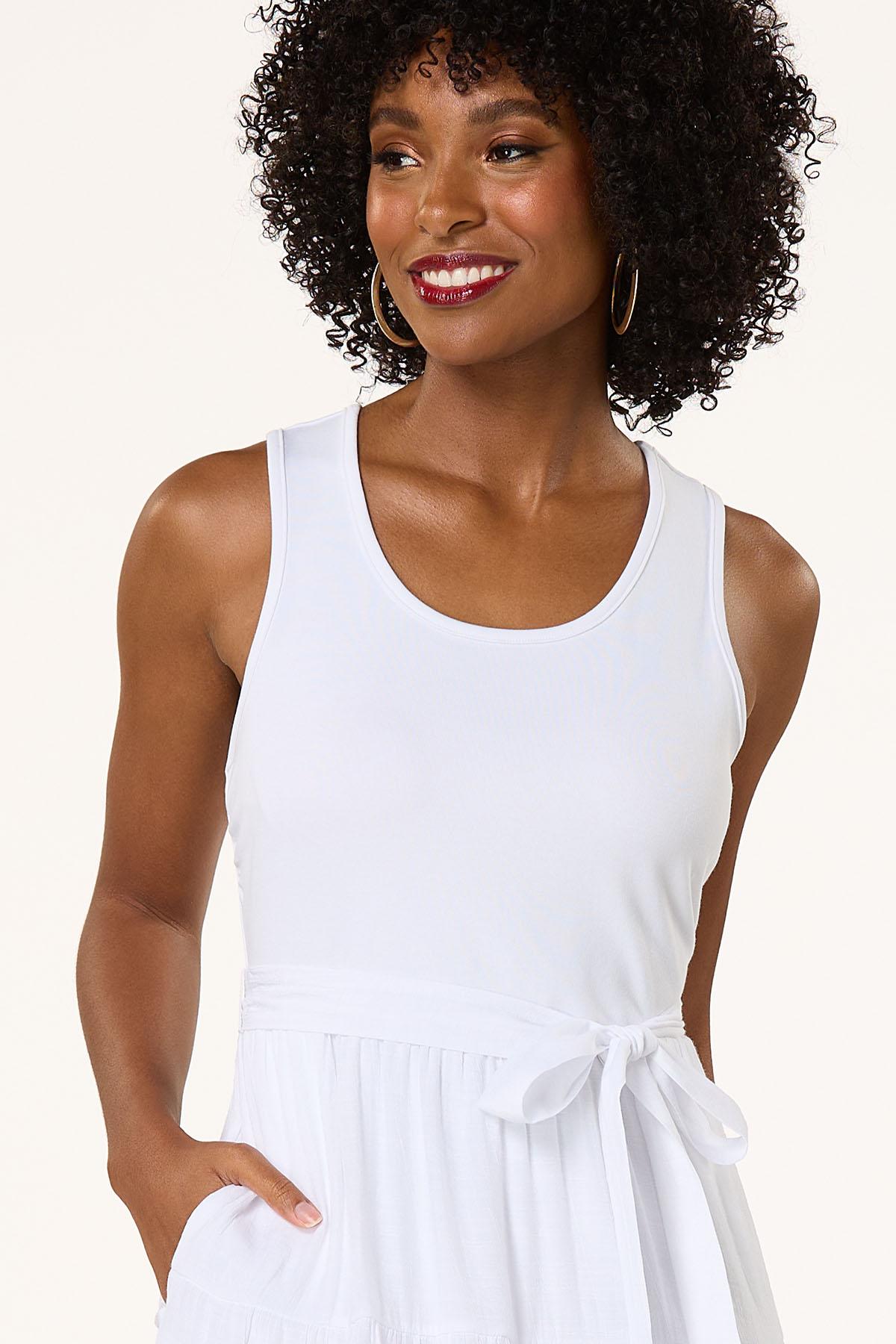 White Twofer Midi Dress