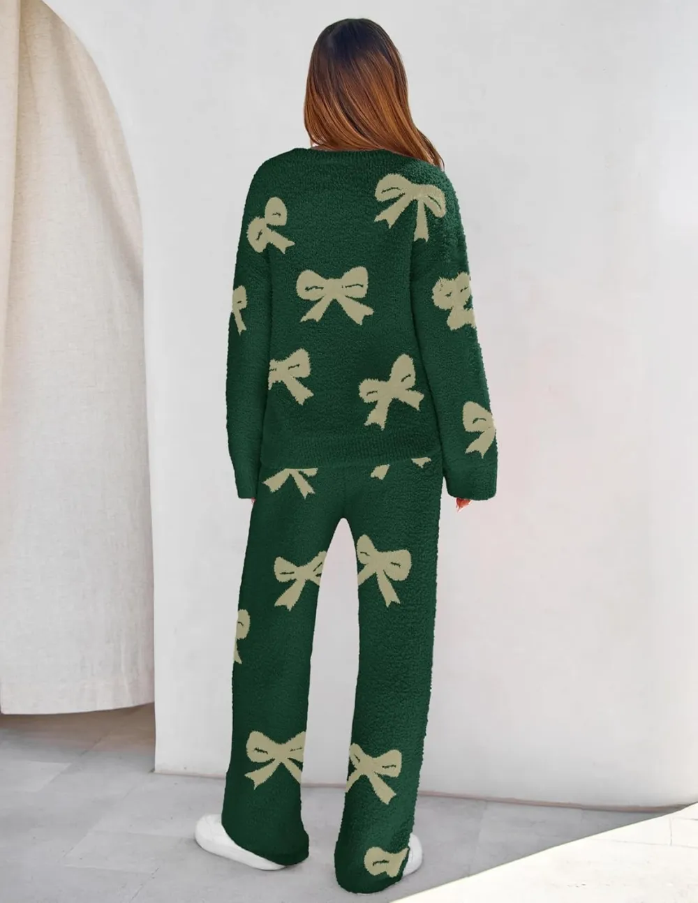 Women's Lounge Sets 2025 Fall Fashion 2 Piece Outfits Sweater Pajama Set