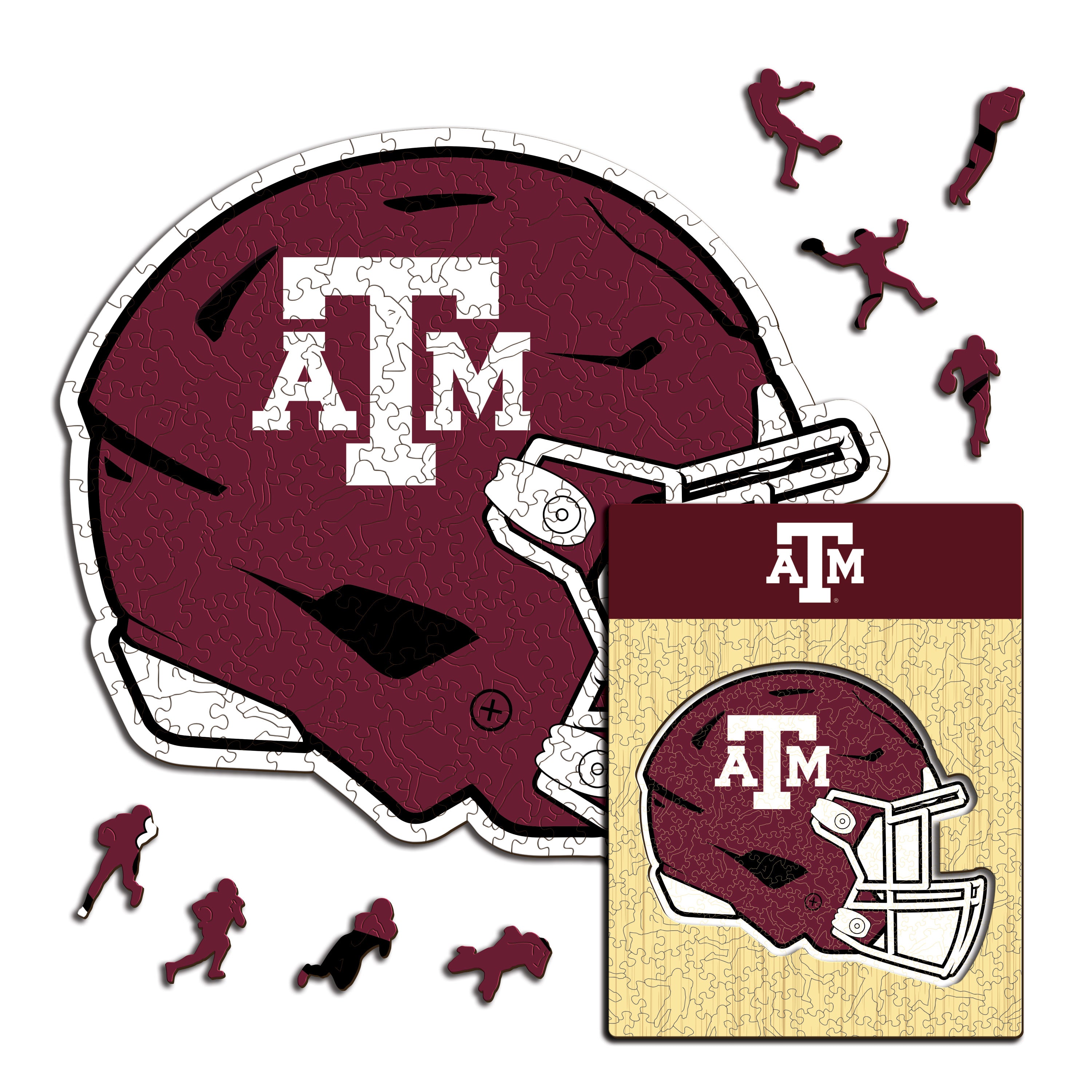 Texas A&M University Helmet - Wooden Puzzle