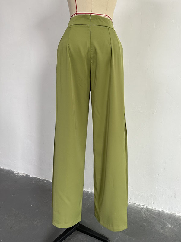 Printed Heaps Collar Long Sleeves Shirts Top + High Waisted Pants Bottom Two Pieces Set