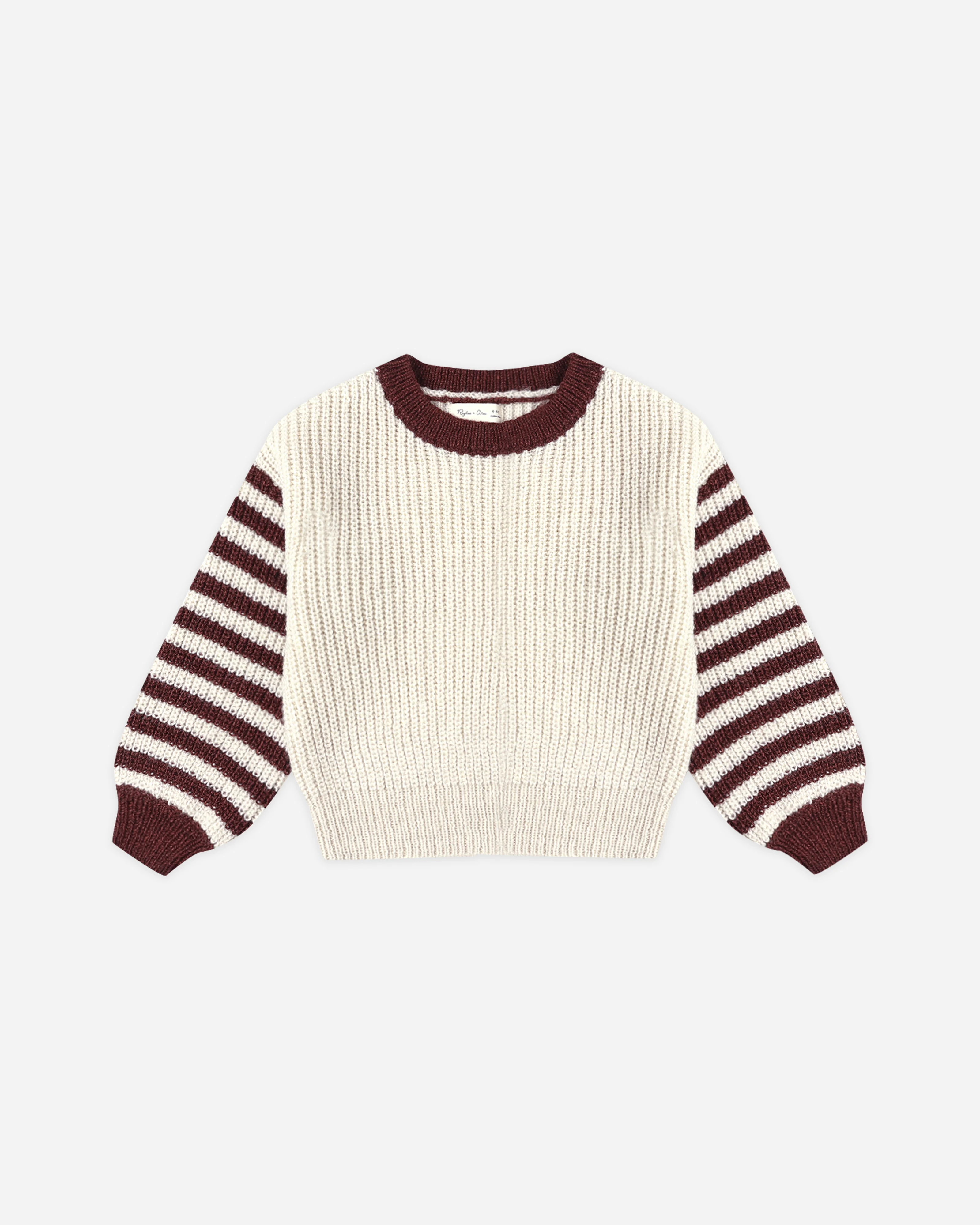 Aspen Sweater || Burgundy Stripe