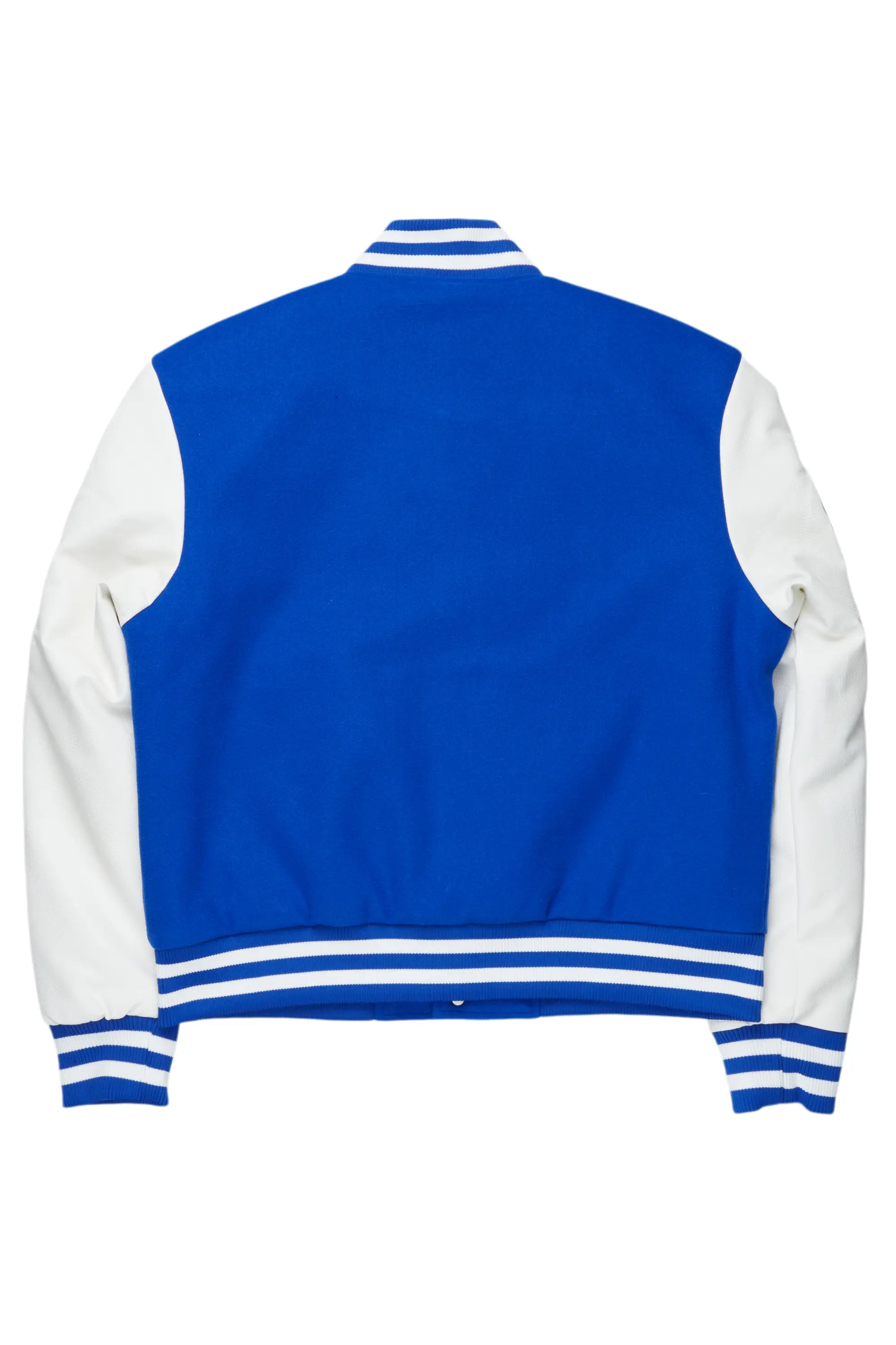 Ahjalee Royal Blue Oversized Varsity Jacket
