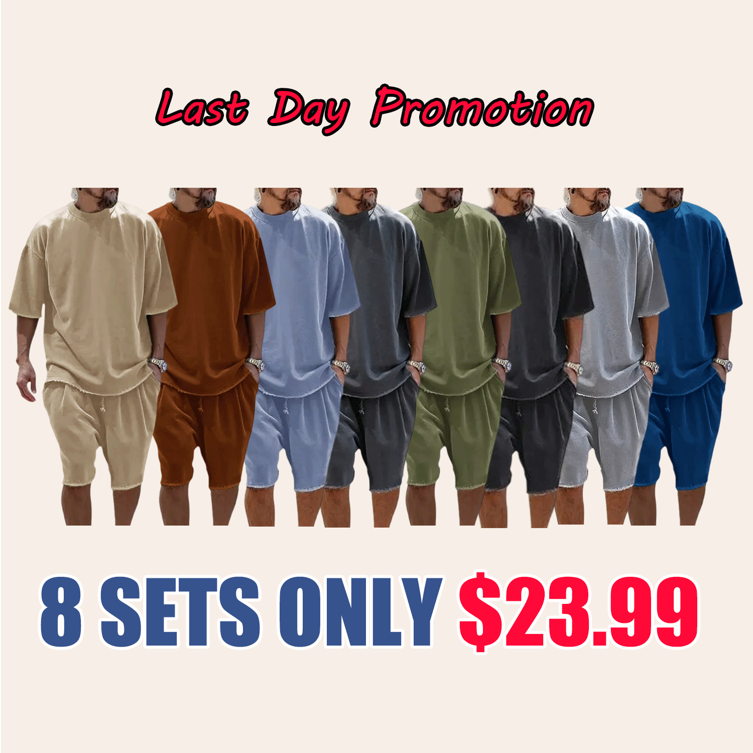 🔥Men’s Cotton Relaxed Fit Sweat Set – Casual T-Shirt & Shorts Lounge Outfit