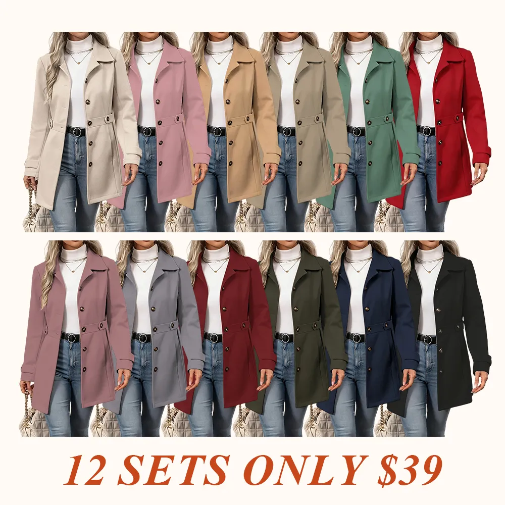 Women's Elegant Overcoat Notched Shawl Collar Single Breasted Outerwear Winter Long Coat