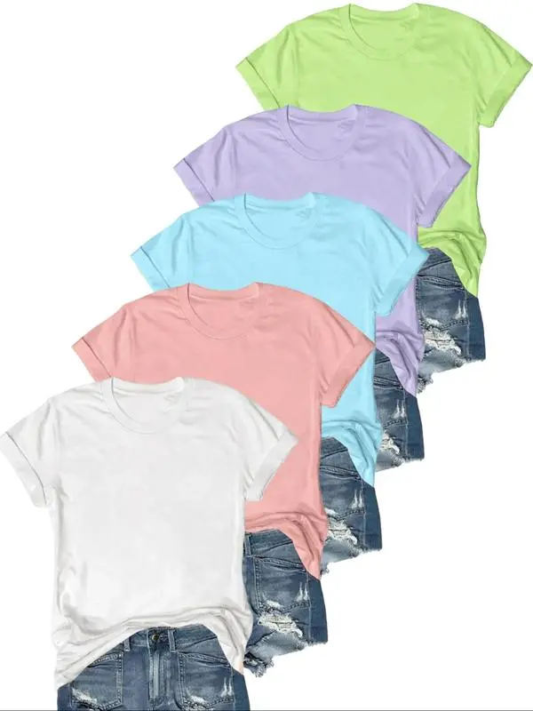 Women's Solid Round Neck Tee