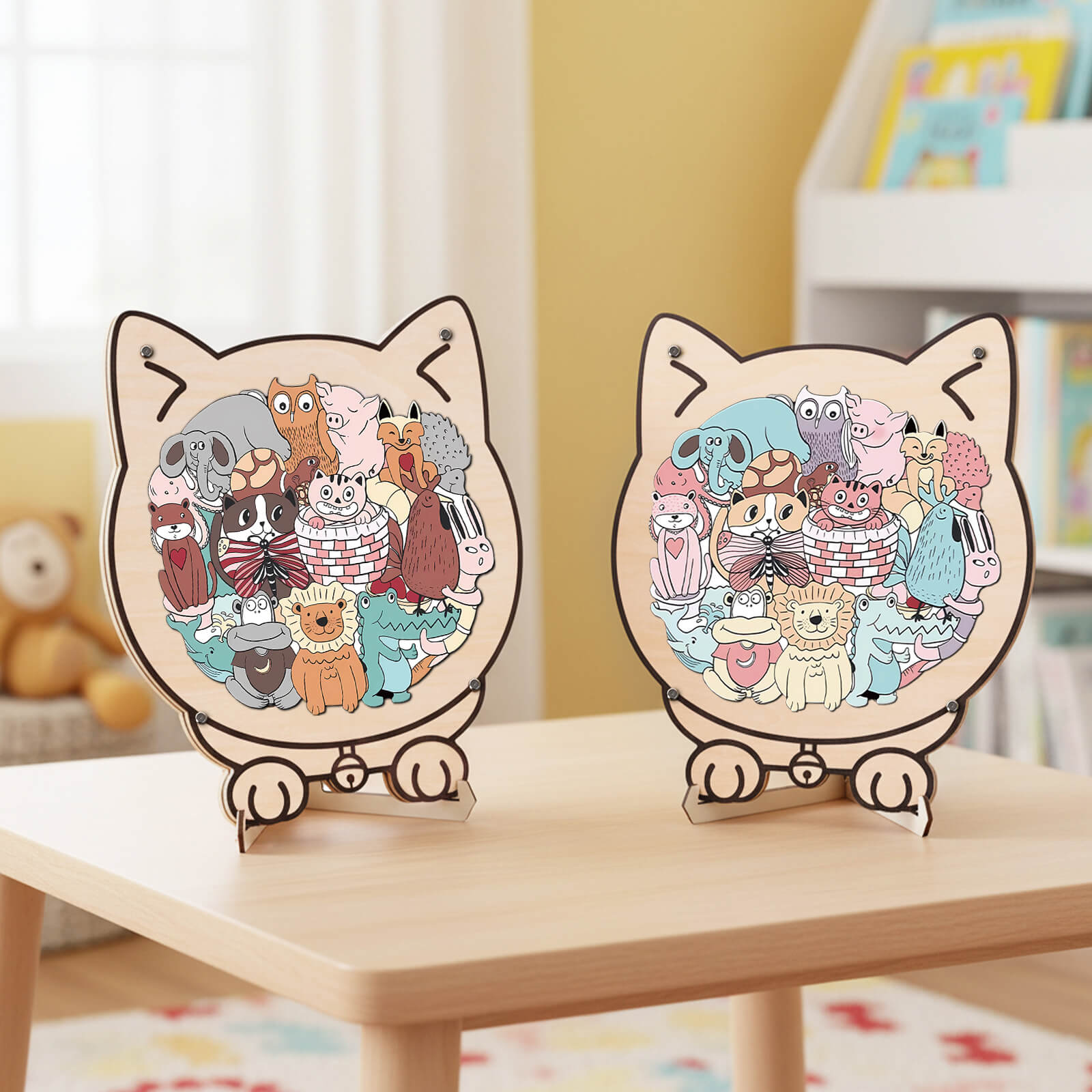 Cute Animal Shaped Wooden Puzzle for Baby