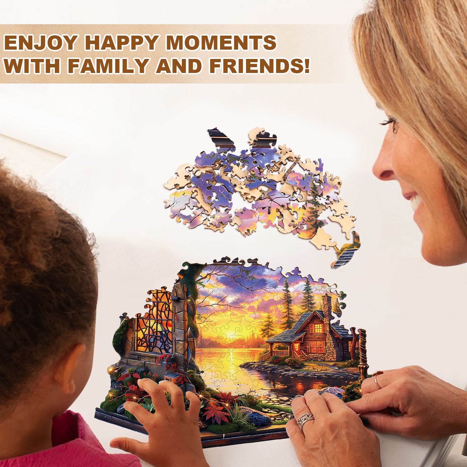 Sunset Cottage Wooden Jigsaw Puzzle