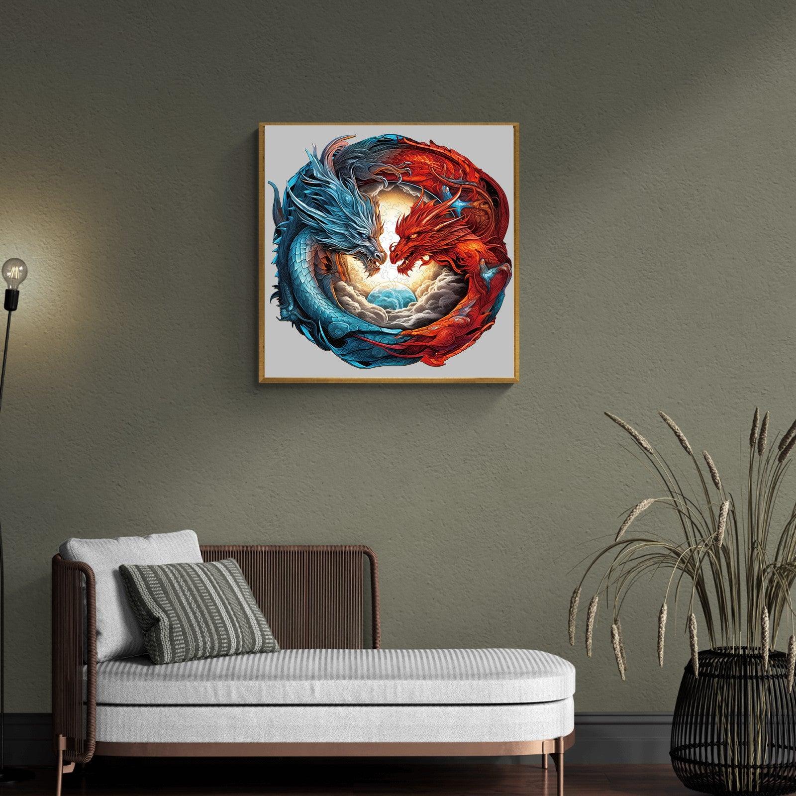 Yin-Yang Dragon Wooden Jigsaw Puzzle