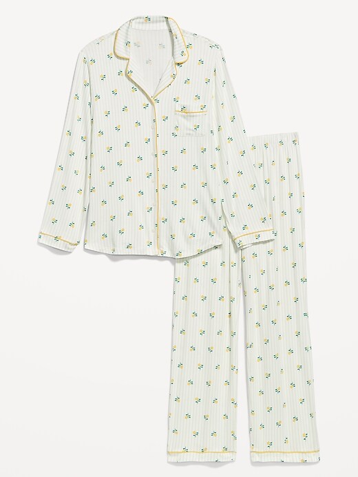 Sunday Sleep Knit Jersey Pant Set Yellow Floral