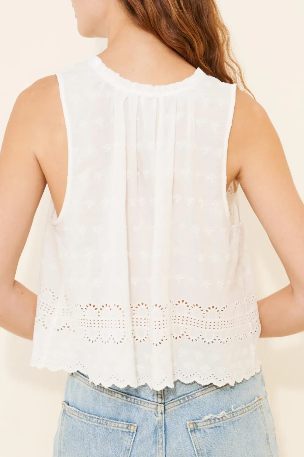 Sleeveless Eyelet Tops