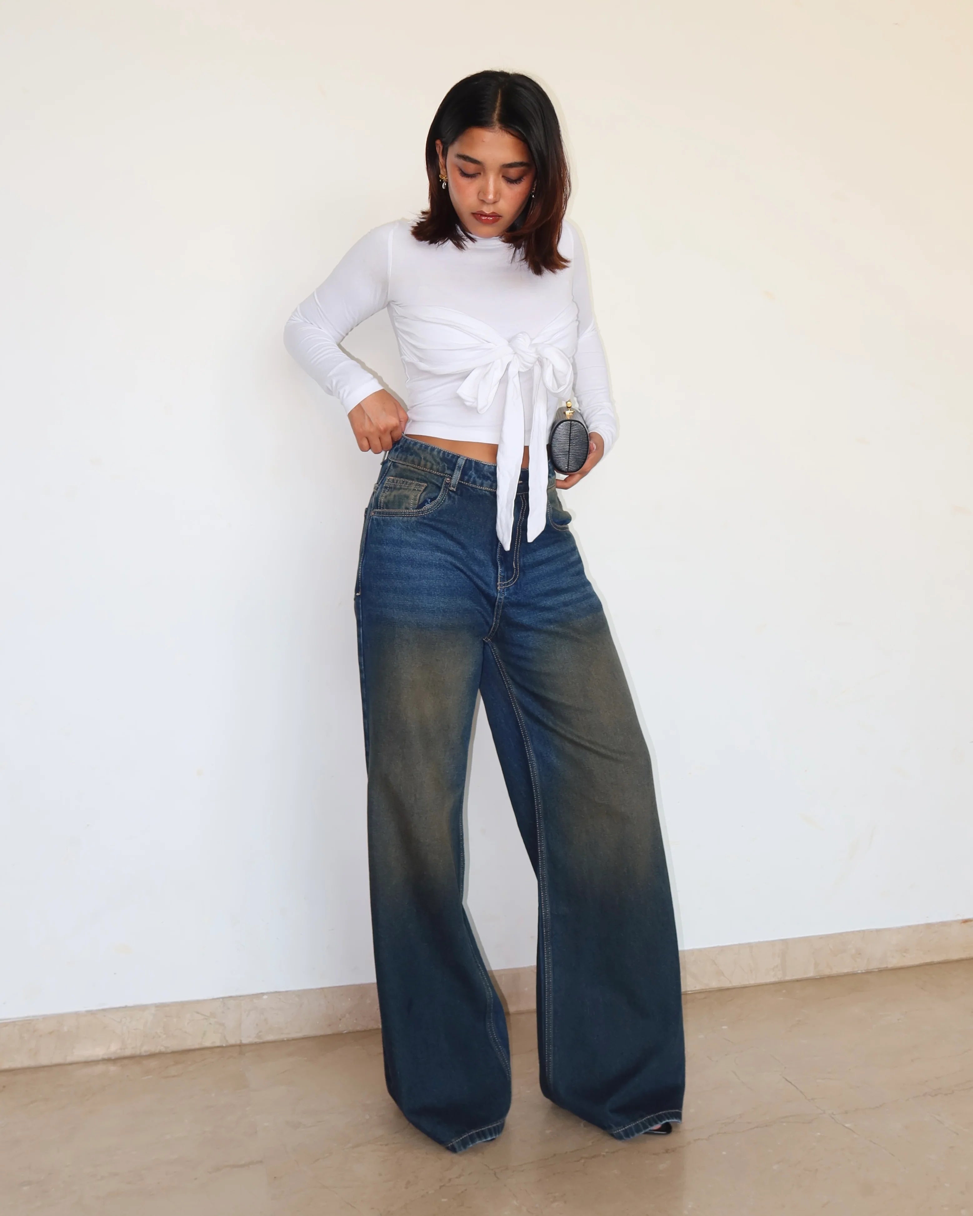 Desert Blue Dust Wide Leg Jeans