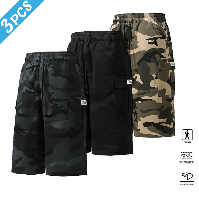 Men’s Tactical Camo Cargo Shorts with Multi-Pocket Design