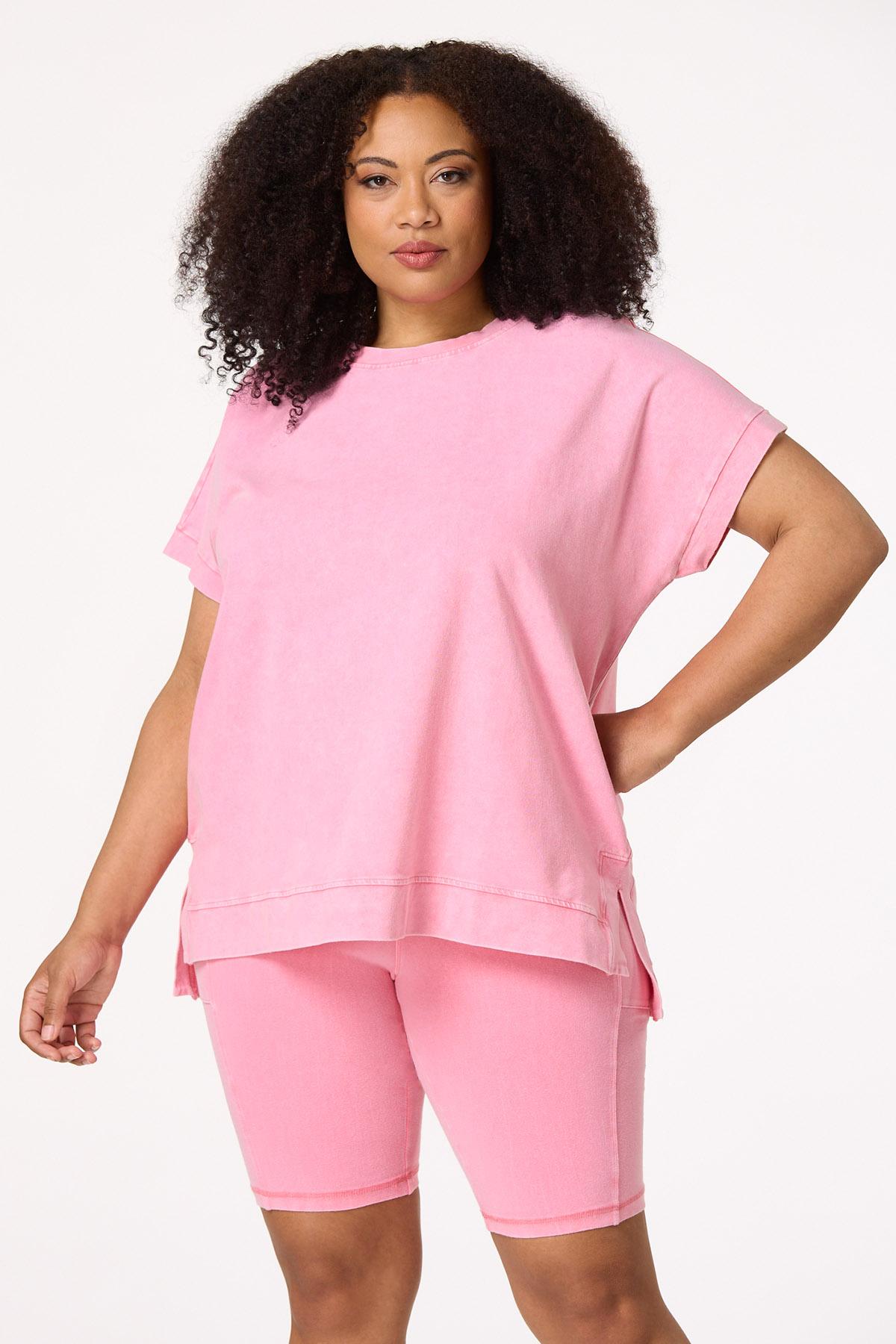 Plus Size Washed Pink Top